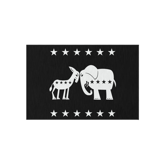 Patriotic Elephant & Donkey Outdoor Rug